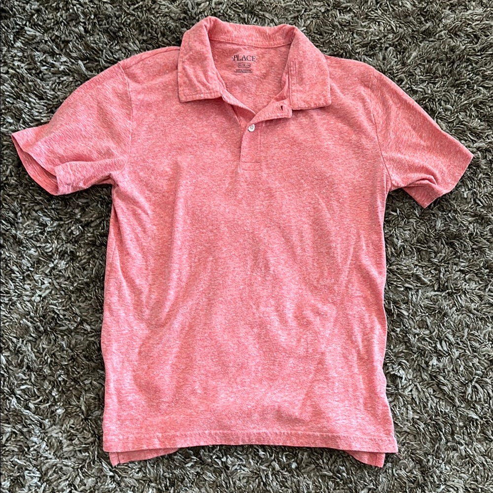 Children’s Place Coral Polo Shirt with Short Sleeves, Size 14, like new